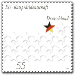 Briefmarken - Bundesrepublik Deutschland - Sterne, einer mit deutscher Flagge