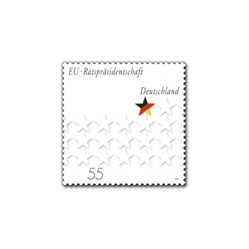 Timbres - Allemagne fédérale - Étoiles, une avec drapeau allemand Timbres - Allemagne fédérale - Étoiles, une avec drapeau allemand
